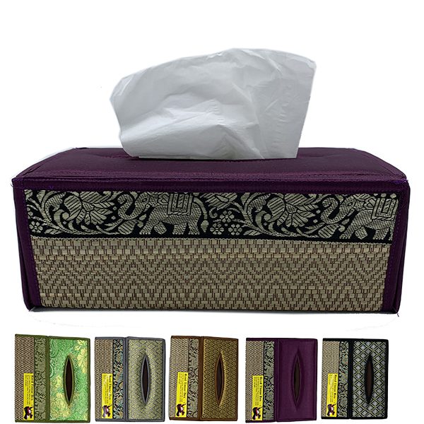 Thai tissue box Cover Purple-Gold2 website