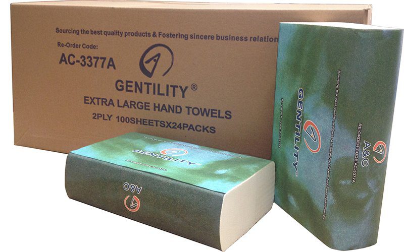 177210 a c gentility extra large paper towel 2ply 100shts 24pcks ac 3377a grande