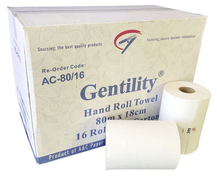 305024 a c gentility paper towels 1ply 80m 16 rolls ac 80 16 03 grande