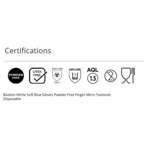 Bastion Nitrile Blue Certification Bastion Nitrile Blue Certification