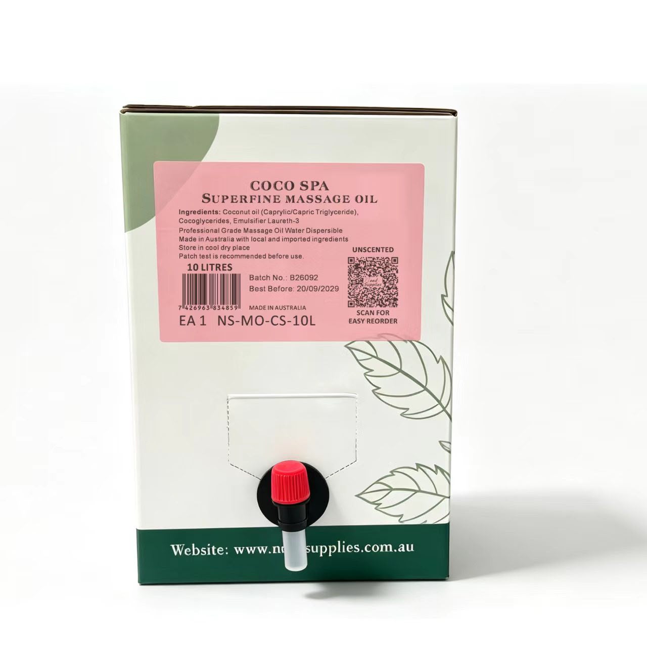 coco spa massage oil front coco spa massage oil front